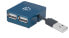 Фото #1 товара Manhattan USB-A 4-Port Micro Hub - 4x USB-A Ports - Blue - 480 Mbps (USB 2.0) - Bus Power - Equivalent to Startech ST4200MINI2 - Hi-Speed USB - Three Year Warranty - Blister - USB 3.2 Gen 1 (3.1 Gen 1) Type-A - USB 3.2 Gen 1 (3.1 Gen 1) Type-A - 480 Mbit/s - Black