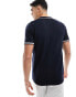 Brave Soul tipped knit polo in navy