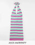 Фото #1 товара ASOS DESIGN Maternity knitted mini dress with halter neck in multi stripe