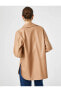 Фото #7 товара Suni Deri Gömlek Ceket Çıtçıtlı Yırtmaç Detaylı