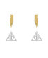 Gold and Silver Flash Plated Stud Earring Sets - Lighting Bolt and Deathly Hallows - 2 Pairs