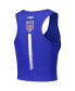 Фото #2 товара Women's Royal Chicago Cubs Fast Lane Fitted Tri-Blend Cropped Tank Top