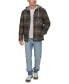 Men's Plaid Quilted Hooded Shirt Jacket Grn Ombre, L - фото #5