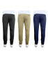 Men's Slim Fit Basic Stretch Twill Joggers, Pack of 3