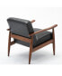 Austin Leather Gel Wooden Base Accent Chair