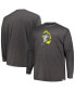 Фото #1 товара Men's Heather Charcoal Distressed Green Bay Packers Big and Tall Throwback Long Sleeve T-shirt