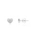 ფოტო #3 პროდუქტის Pave Diamond Heart Stud Earrings