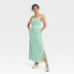 Фото #2 товара Women's Jacquard Maxi Slip Dress - A New Day Green L