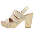 Chinese Laundry Glass Croc Platform Womens Beige Casual Sandals FENNY-128