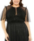 ფოტო #6 პროდუქტის Plus Size High Neck Tulle Polka Dot Detail Gown