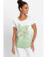 ფოტო #3 პროდუქტის Cotton Blend Short Sleeve Embellished Placement Print T-Shirt