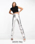 ASOS DESIGN Tall 90's straight jean in silver Серебристый, W25 L36 - фото #3