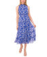 ფოტო #1 პროდუქტის Petite Printed Smocked-Waist Sleeveless Dress