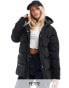 Фото #1 товара Threadbare Petite mid length puffer jacket in black