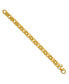 18k Yellow Gold Hammered Solid Oval Link Bracelet