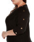 ფოტო #4 პროდუქტის Plus Size Rivet-Trim Dolman-Sleeve Sweater