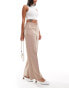 Фото #7 товара ASOS DESIGN buckle detail crop wide leg tailored trouser in taupe