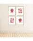 Фото #3 товара Berry Sweet Strawberry Kitchen Linen Paper Wall Art - Set of 4 Artisms 8" x 10"