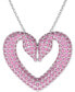 Фото #1 товара Swarovski rhodium-Plated Pavé Swan Heart 16-1/2" Pendant Necklace