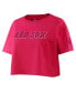 ფოტო #3 პროდუქტის Women's Pink Boston Red Sox Triple Pink Boxy Cropped T-shirt