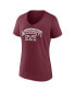 ფოტო #2 პროდუქტის Women's Maroon Mississippi State Bulldogs Basic Arch V-Neck T-shirt