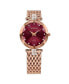 ფოტო #1 პროდუქტის Facet Strass Swiss Rose Gold Plated Ladies 30mm Watch - Burgundy Dial