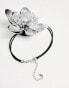 Фото #4 товара ASOS DESIGN choker necklace with metallic silver corsage detail