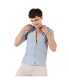 Men's Light Blue Textured Regular Fit Casual Shirt