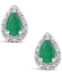 Фото #3 товара Серьги Macy's Emerald & Diamond Stud