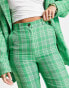 Фото #6 товара ASOS DESIGN Tall straight ankle suit trouser in green check