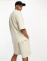 Only & Sons co-ord textured jersey shorts in beige Pelican, 2XS - фото #4