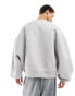 Фото #4 товара ASOS DESIGN heavyweight extreme oversized scuba sweatshirt in grey marl