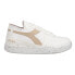 Diadora Mi Basket Row Cut 2030 Lace Up Mens Brown, Off White Sneakers Casual Sh