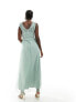 Фото #10 товара Vila Bridesmaid lace and tulle maxi dress in sage green