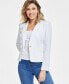 Фото #1 товара Women's Denim Single-Button Blazer, Created for Macy's