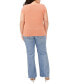 ფოტო #4 პროდუქტის Plus Size Metallic V-Neck Short-Sleeve Sweater