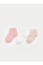 Фото #1 товара LCW baby Kendinden Desenli Kız Bebek Patik Çorap 3'lü