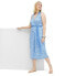 Women's Collared Sleeveless Sea Twig Blue Sweaterknit Midi Wrap Dress - DVF