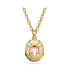 Octagon Cut, Pink, Gold-Tone Imber Pendant Necklace