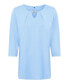 Фото #3 товара Cotton Blend 3/4 Sleeve Keyhole T-Shirt containing TENCEL[TM] Modal