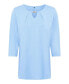 Women's Cotton Blend 3/4 Sleeve Keyhole T-Shirt ciel blue, 8 - фото #3