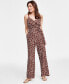 ფოტო #1 პროდუქტის Women's Chain-Strap Tie-Waist Jumpsuit, Created for Macy's