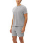 ფოტო #5 პროდუქტის Men's 2-Pc. Heathered Henley Shirt & Shorts Pajama Set