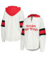 ფოტო #1 პროდუქტის Women's White, Red Detroit Red Wings Goal Zone Long Sleeve Lace-Up Hoodie T-shirt