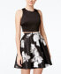 Sequin Hearts Women's Juniors Floral Pleated Skirt Black Gray Size 13