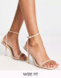 Simmi London Wide Fit Novalee barely there sandals in white