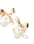 Фото #2 товара True Decadence pearl and bow stud earrings in gold