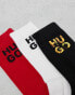 HUGO Bodywear 3 pack socks in multi with holo logo print