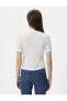 Фото #19 товара 4sak60002ek 000 Beyaz Kadın Elastan Jersey Uzun Kollu Gömlek