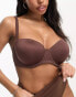 ASOS DESIGN Fuller Bust microfibre moulded multiway strapless bra in brown